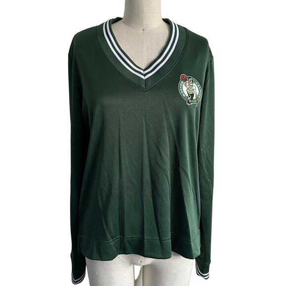 NWT Antigua Boston Celtics Woman’s Parker V-Neck Pullover Medium - Picture 1 of 10